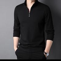 Long Sleeve T-shirt Half Zipped Stand
