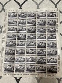 Foglio completo traforo del monte bianco