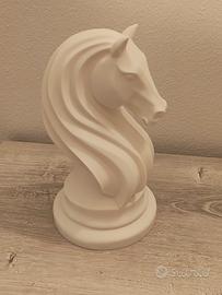 Statua Cavallo scacci bianco PLA su Stampa 3d