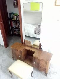 Petineuse Vintage Anni 50/60 Toilette con Sgabello