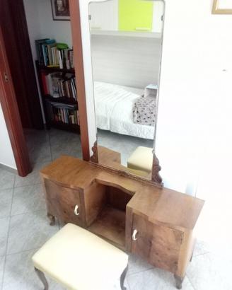 Petineuse Vintage Anni 50/60 Toilette con Sgabello