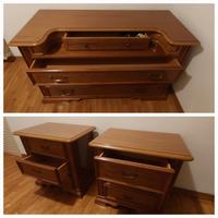 cassettiera comò e comodini in legno