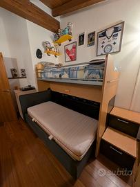 letto a castello  completo di materassi e accessor