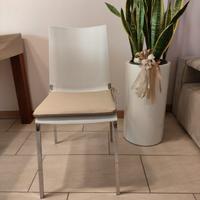 6 sedie acciaio con imbottitura ecopelle e tessuto