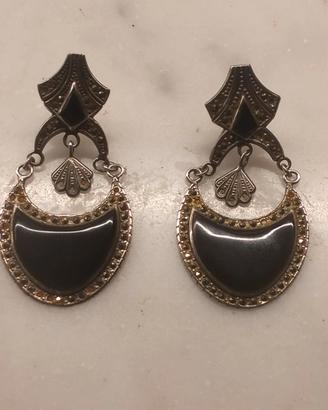 Orecchini vintage anni 80 in argento. 