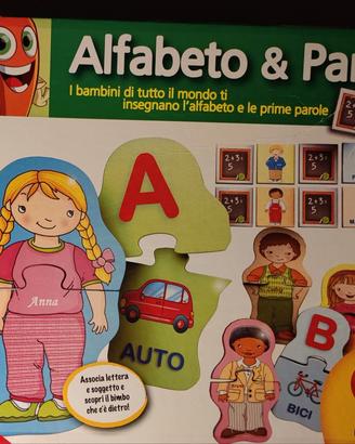 Gioco alfabeto e parole puzzle e memory