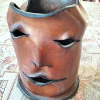 porta penne in cuoio 