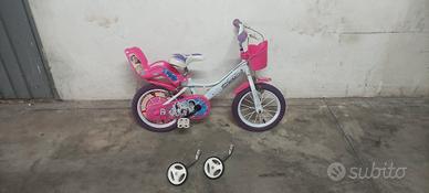 bici per bambina 14 pollici con rotelle 