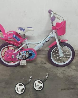 bici per bambina 14 pollici con rotelle 