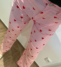 Pantaloni rosa con cuori in tonalità XL — taglia 4