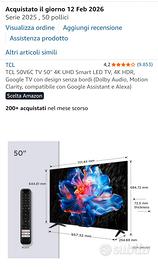 TCL 50V6C TV 50'' 4K UHD Smart LED - SCHERMO ROTTO