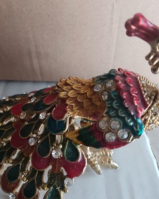 Fermacarte a forma di pavone 