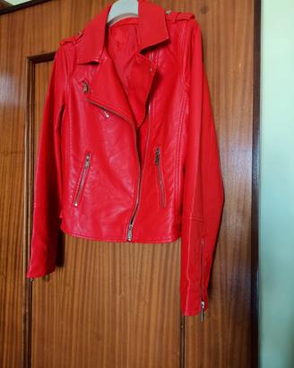 Giacca chiodo rosso Bludeise NUOVA

