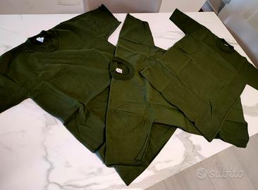 T-shirt tris colore verde oliva 