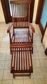 Sedia sdraio in teak per giardino