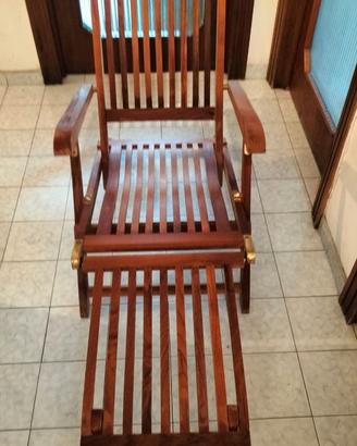 Sedia sdraio in teak per giardino