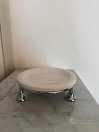 Portasapone da appoggio ceramica bianca