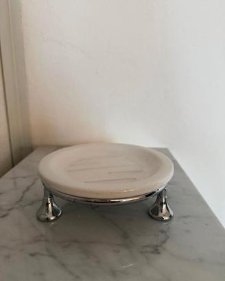 Portasapone da appoggio ceramica bianca