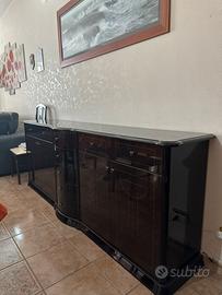 Credenza/Sala da pranzo vintage in legno lucidato