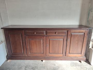 Credenza in legno di castagno arte povera 240cm