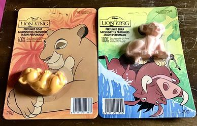 Due saponette gadget vintage “Re Leone” Disney