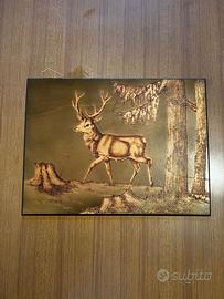 Quadro Vintage in Pirografia su Legno