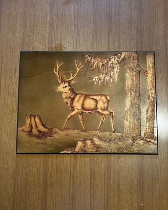 Quadro Vintage in Pirografia su Legno