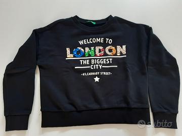 felpa London Benetton 7-8 anni-h. 130 cm