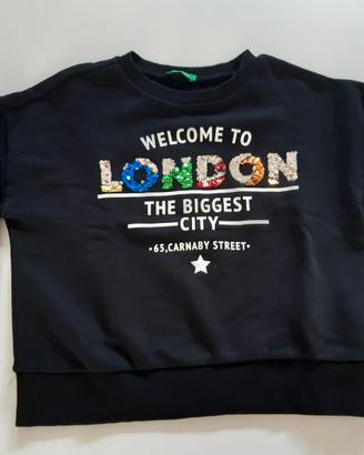 felpa London Benetton 7-8 anni-h. 130 cm