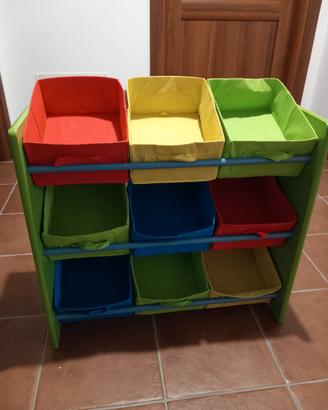 scaffale portaoggetti bambini