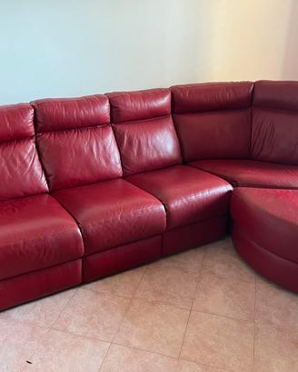 Divano angolare in vera pelle