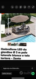 Ombrellone 3x3 nuovo con led