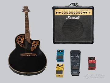 Chitarra semiacustica 4 pedaline+ 1 ampli Marshall