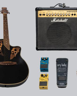 Chitarra semiacustica 4 pedaline+ 1 ampli Marshall