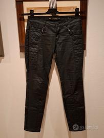 pantaloni donna neri Zara cotone elastico tg 38 