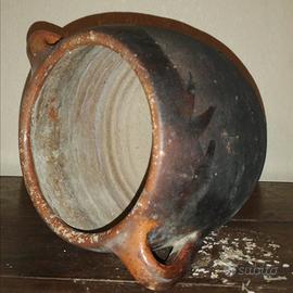 Pentola vaso di terracotta d'epoca 