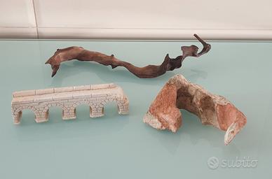 Lotto di 3 Accessori per Fondale Acquario