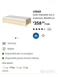 doppio letto ikea Utaker impilabile