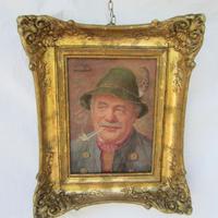 Dipinto a olio con cornice dorata