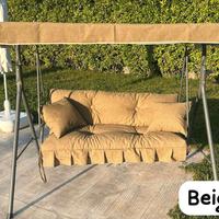 set cuscini per altalena dondolo due posti beige 
