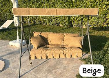 set cuscini per altalena dondolo due posti beige 