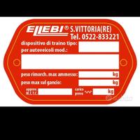 Targhetta gancio traino 