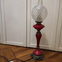 Lampada vintage Murano Mazzega IVR design rossa