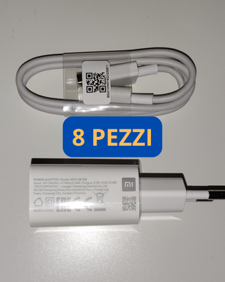 Lotto Xiaomi 8 Caricabatterie + 8 cavi micro usb