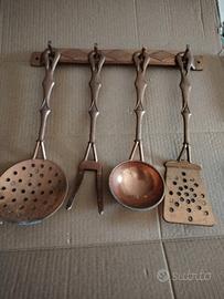 Set 4 mestoli in rame 