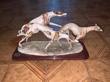 Scultura Levrieri In Corsa Auro Belcari