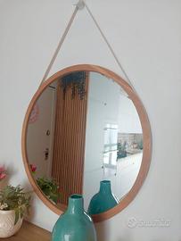 Specchio tondo rovere