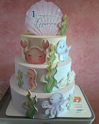 Torta finta per bimba tema mare
