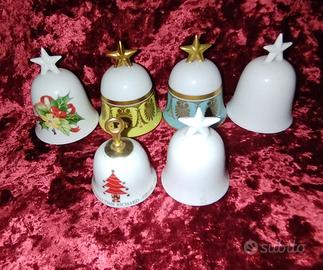Set 6 Campanelle di Natale Richard Ginori in Porce