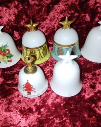 Set 6 Campanelle di Natale Richard Ginori in Porce